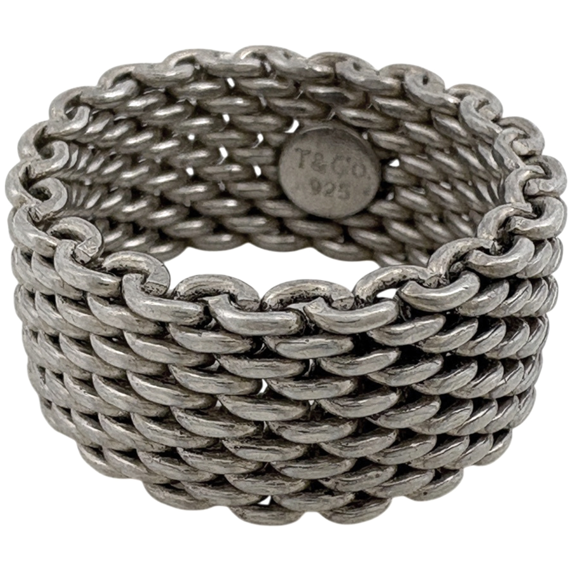 Tiffany & Co. Somerset Mesh Ring, Sterling Silver 925, Women's Ring